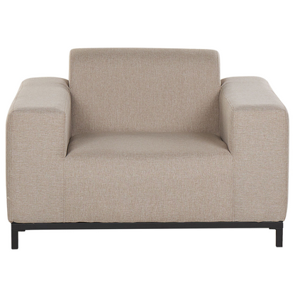 Beige Fabric 5 Seater Outdoor Sofa Set With Ottoman