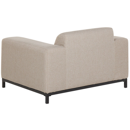 Beige Fabric 5 Seater Outdoor Sofa Set With Ottoman