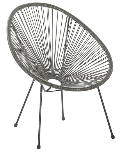 Garden Chair Dark Grey PE Rattan Papasan Modern