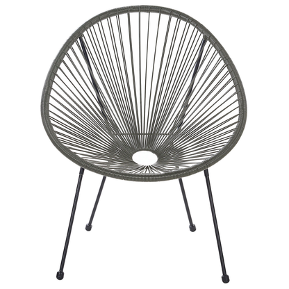 Garden Chair Dark Grey PE Rattan Papasan Modern