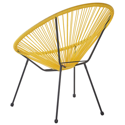 Yellow PE Rattan Papasan Chair Modern