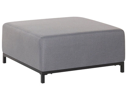 Water Resistant Grey Fabric Ottoman With Black Aluminum Legs