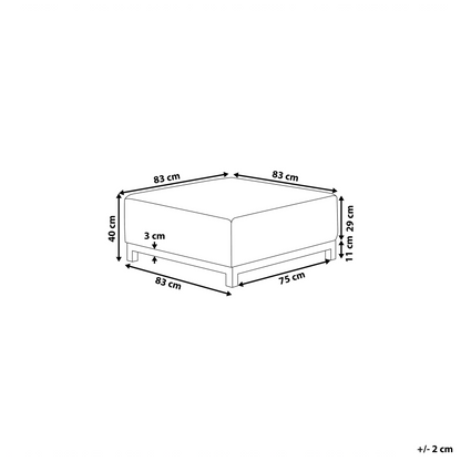 Water Resistant Grey Fabric Ottoman With Black Aluminum Legs