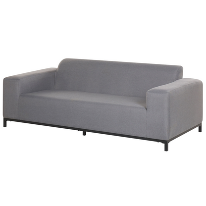5 Seater Beige Fabric Outdoor Sofa Set With Ottoman