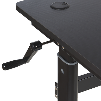 NovaForge Adjustable Gaming Desk 120x60cm Black With RGB Lights