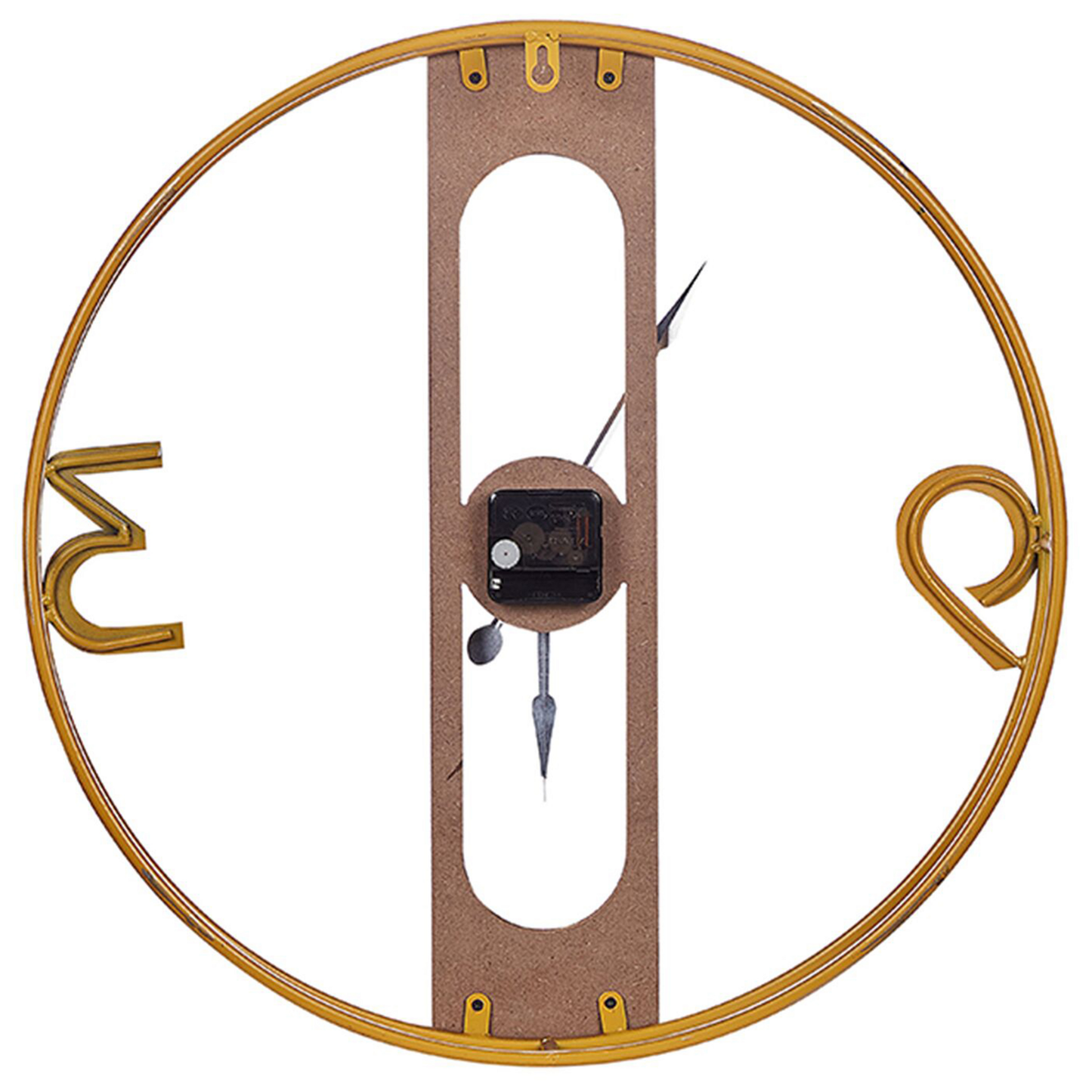 TimberNest Rustic Wall Clock Brown MDF 50 cm Diameter Wooden Effect