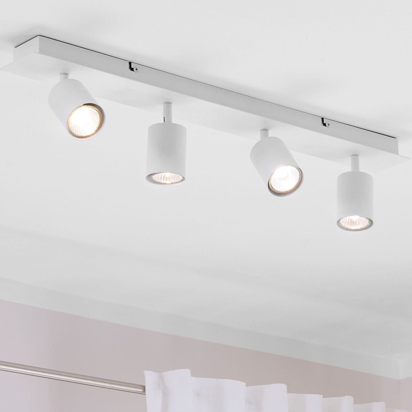 Matte White Ceiling Lamp 4 Light Shades Adjustable