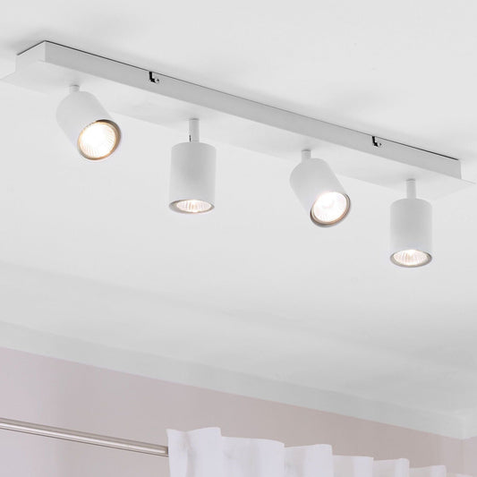 Matte White Ceiling Lamp 4 Light Shades Adjustable