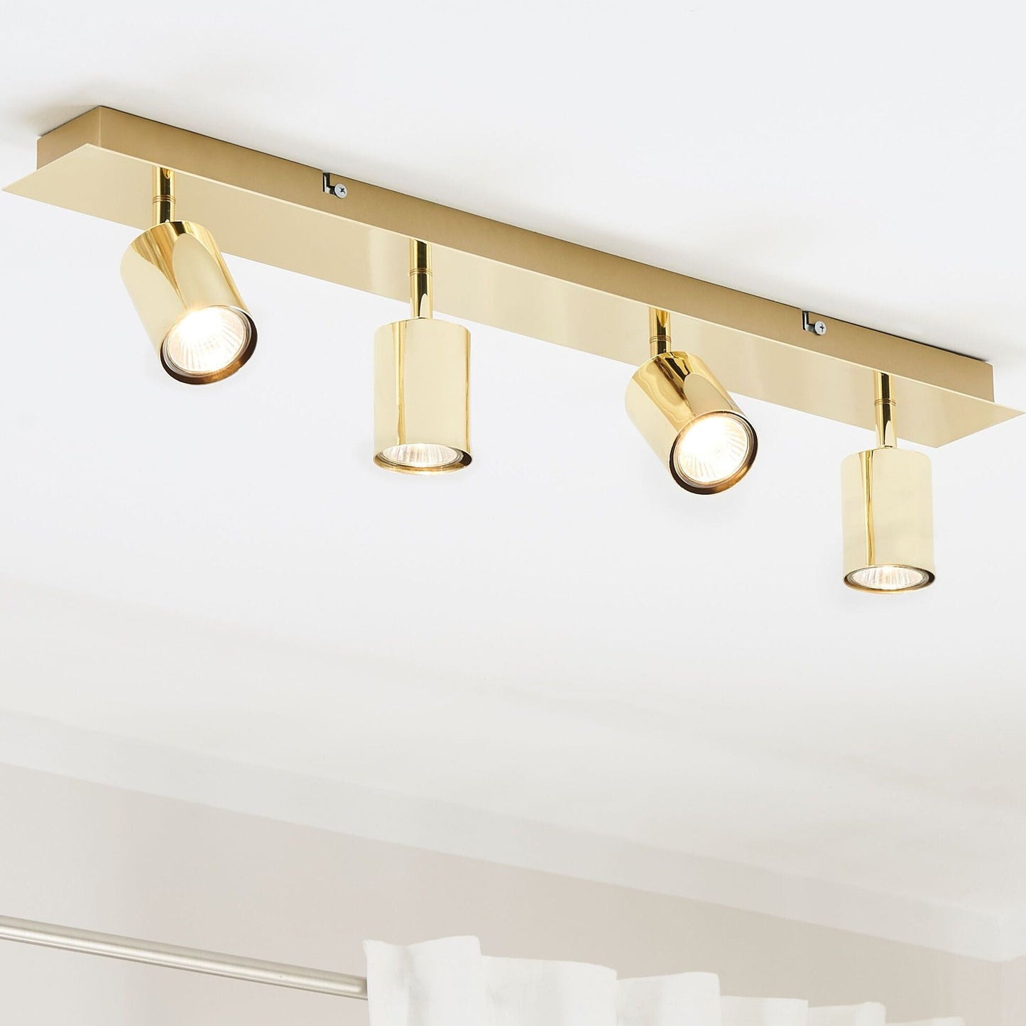 Gold 4 Light Matte Ceiling Lamp Shades Adjustable Industrial