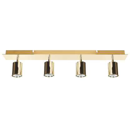 Gold 4 Light Matte Ceiling Lamp Shades Adjustable Industrial