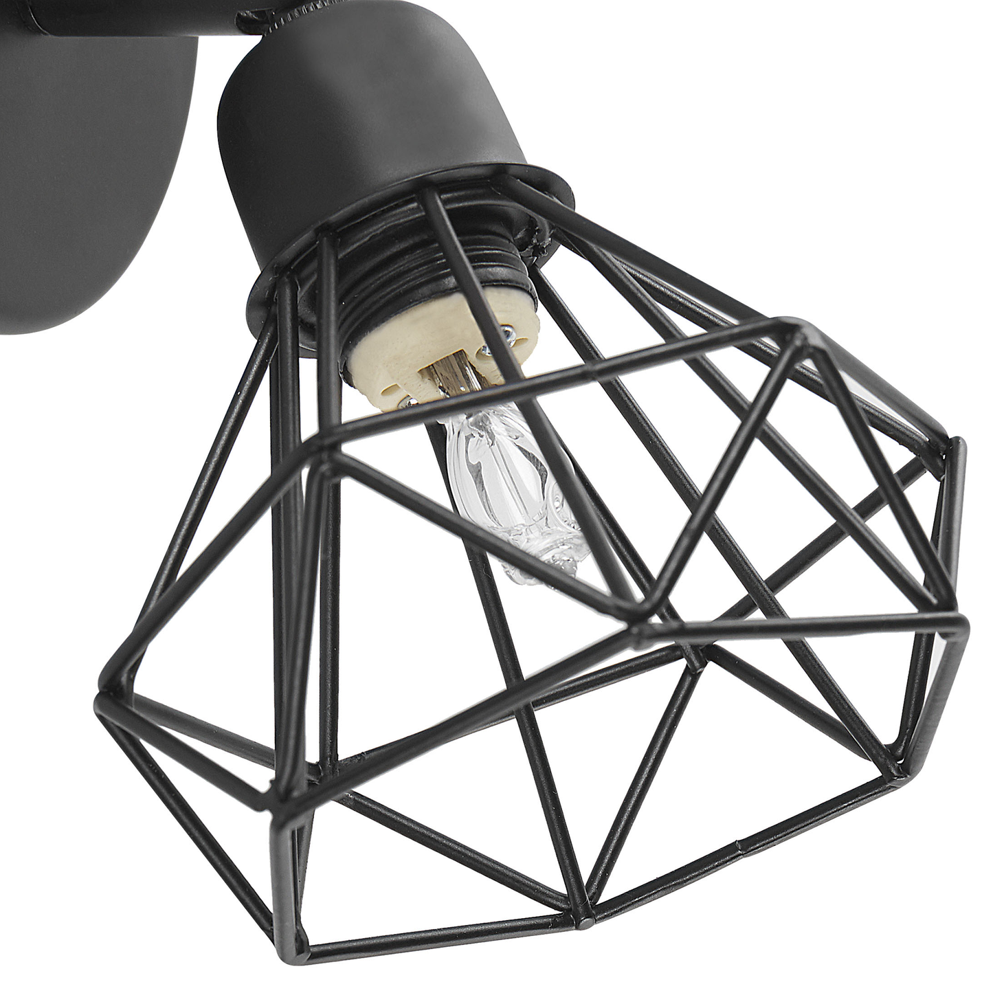 Set Of Two Wall Lamps Black Metal Cage Shade Adjustable Light Position Modern