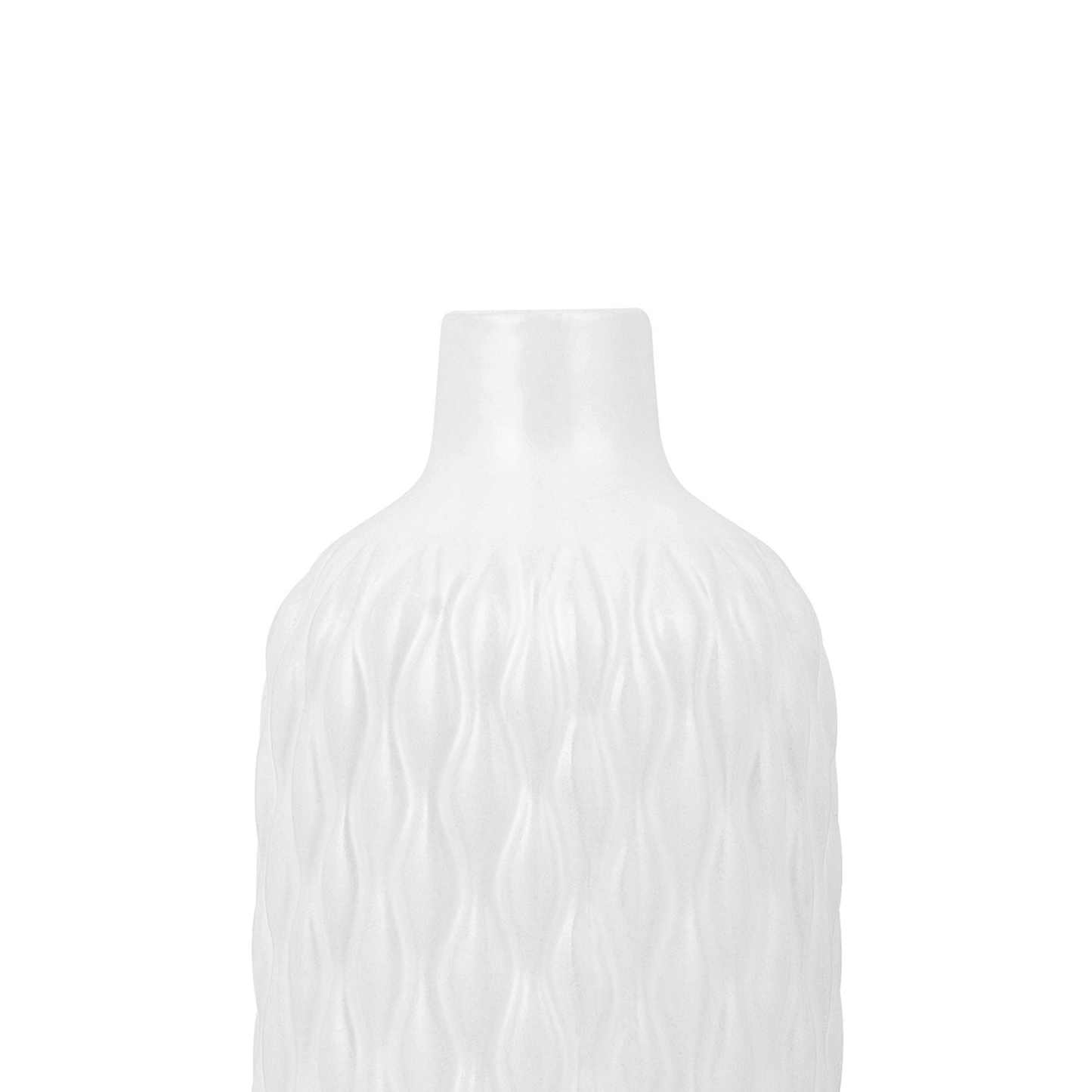 Decorative Table Vase White Stoneware 31cm