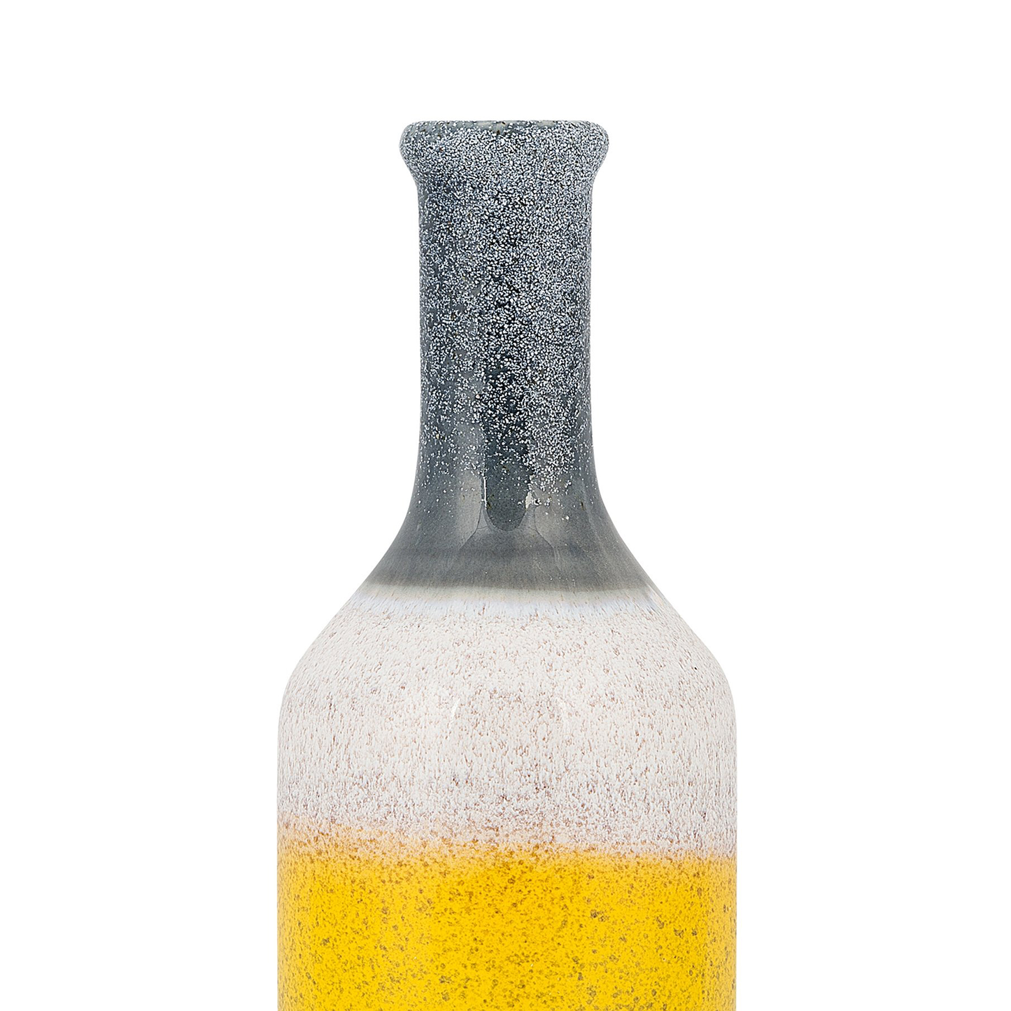 Decorative Multicolour Stoneware Table Vase 36cm Yellow Base Eclectic Style for Modern Living