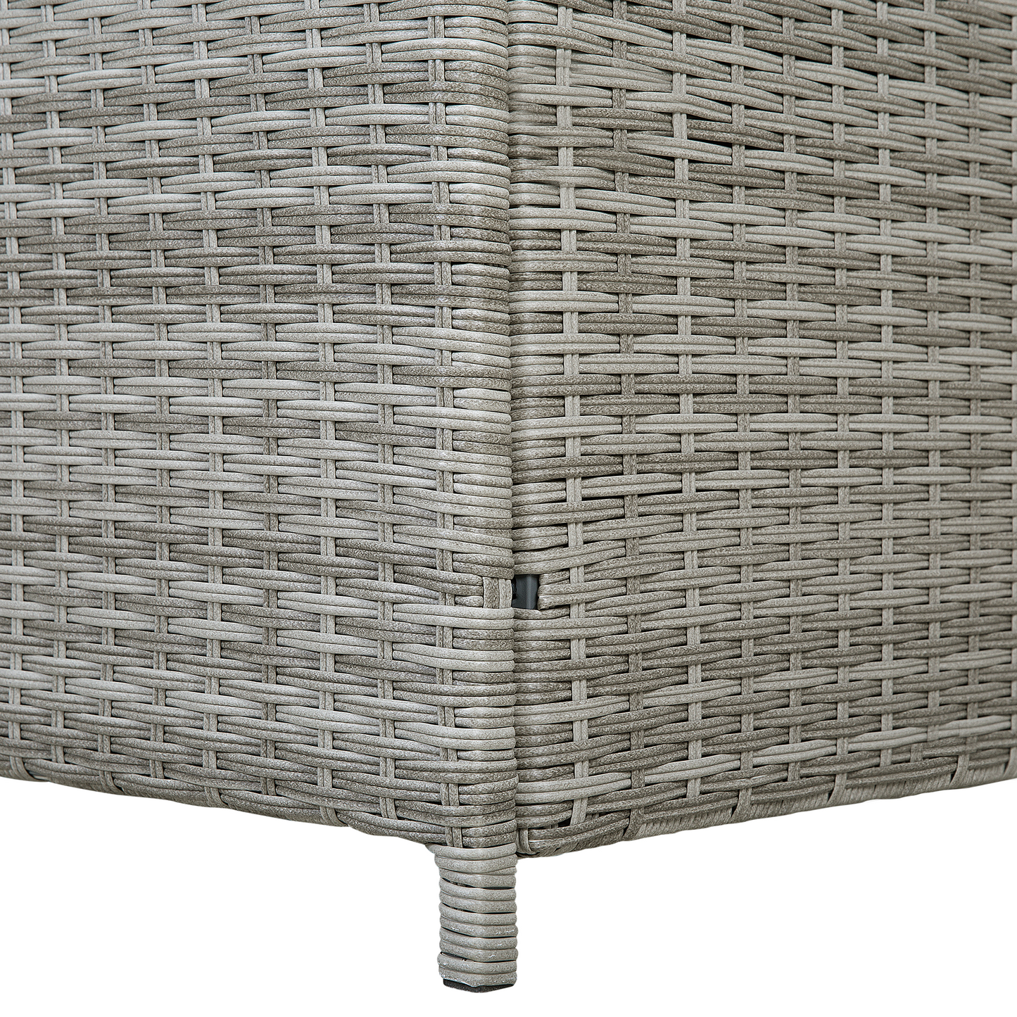 Grey Faux Rattan Outdoor Storage Box 158 x 63cm