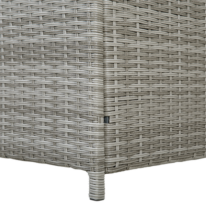 Grey Faux Rattan Outdoor Storage Box 158 x 63cm