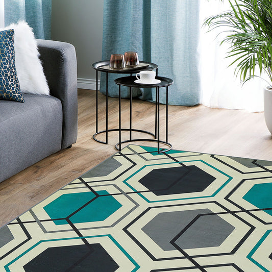 Multicolour Geometric Area Rug 140 x 200cm Polyester