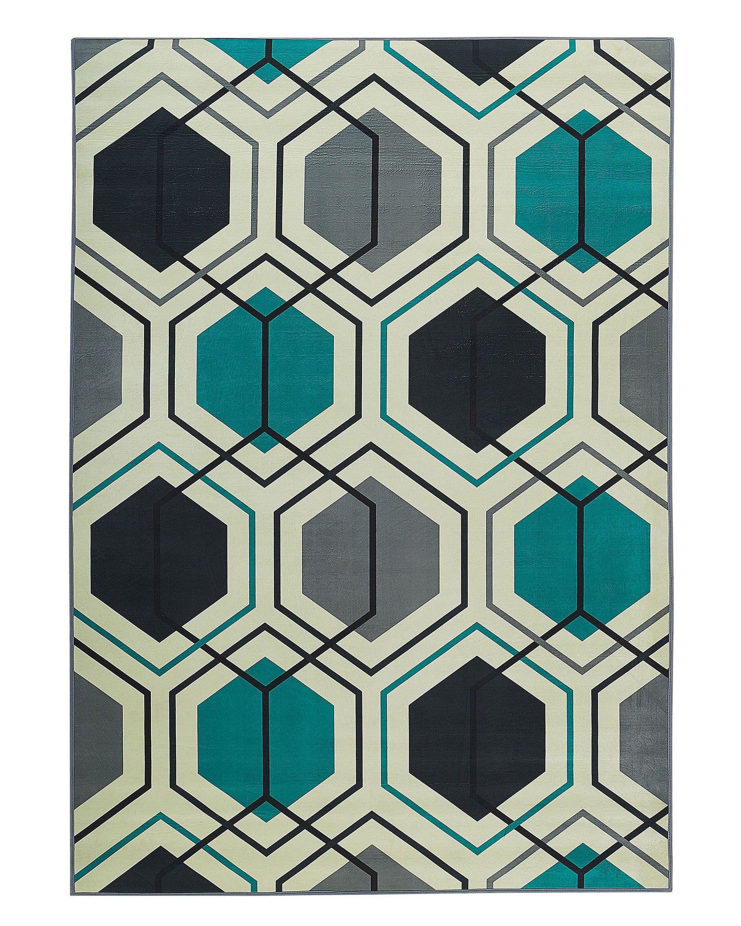 Multicolour Geometric Area Rug 140 x 200cm Polyester