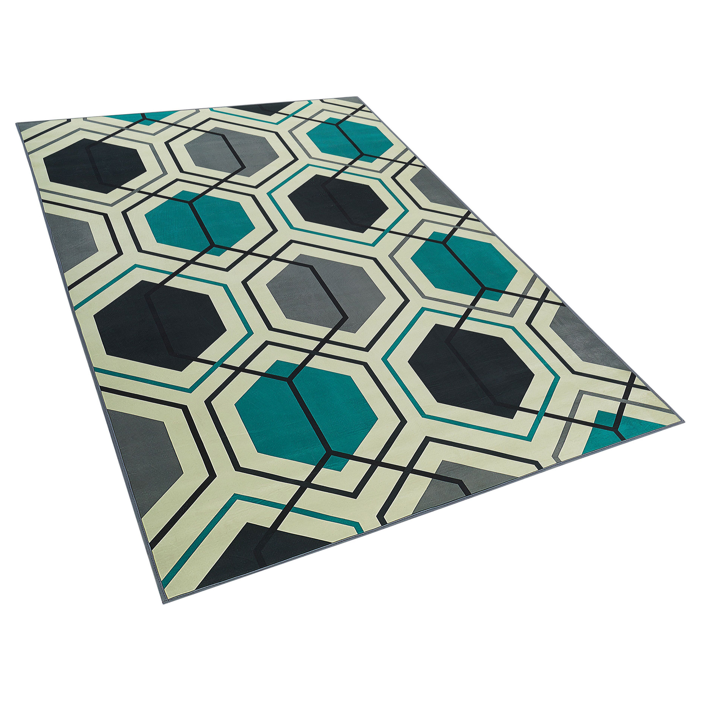 Multicolour Geometric Area Rug 140 x 200cm Polyester