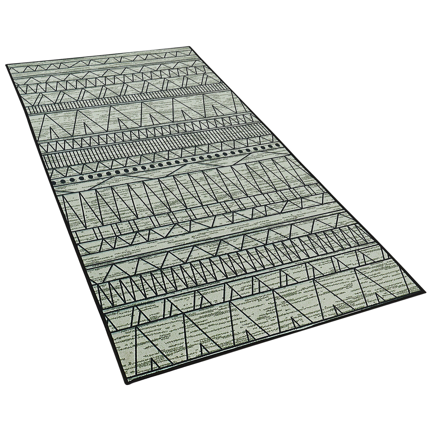 Geometric Rug 80 x 150cm Black Grey Polyester Low Pile