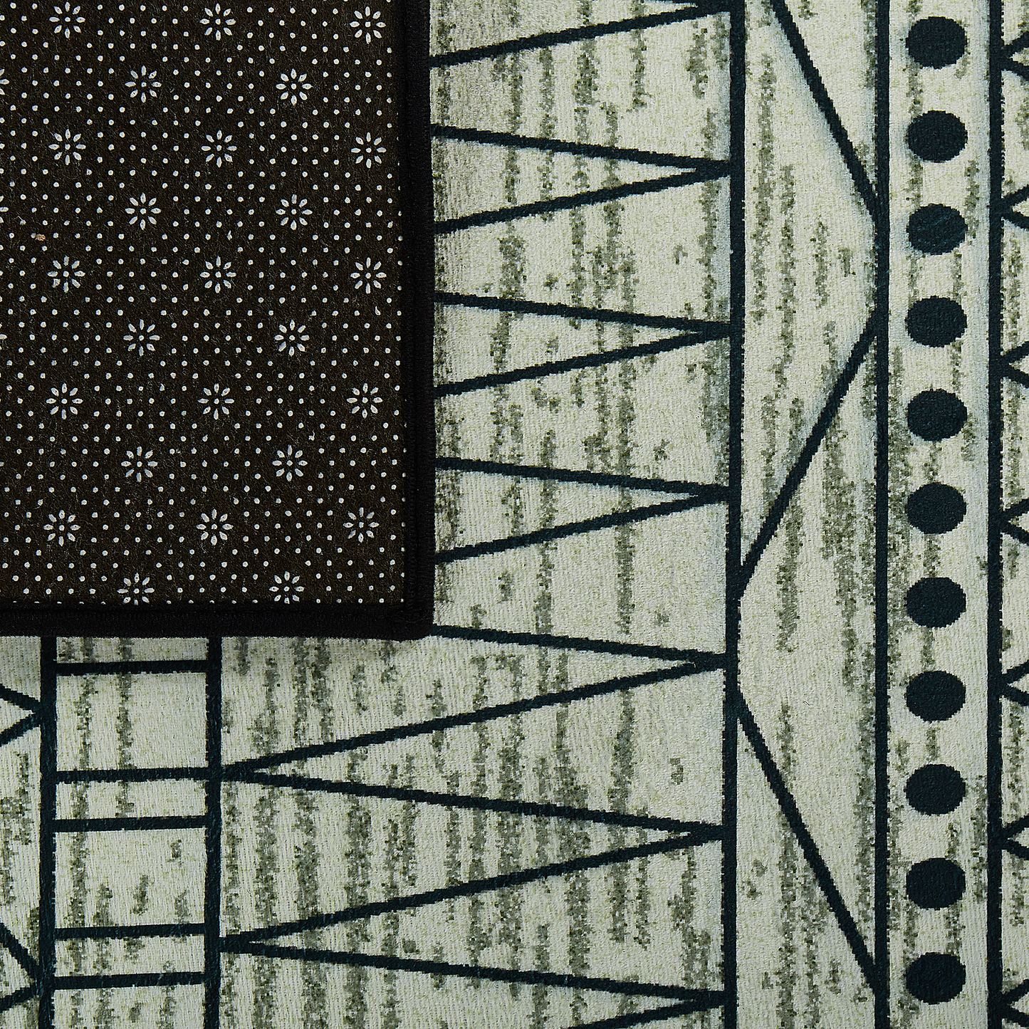 Geometric Rug 80 x 150cm Black Grey Polyester Low Pile