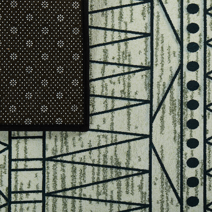Geometric Rug 80 x 150cm Black Grey Polyester Low Pile