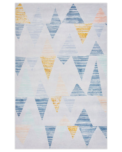 Area Rug 140 x 200cm Multicolor Geometric Low Pile Polyester