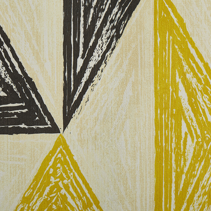 Geometric Area Rug Grey Yellow 140 x 200 Low Pile