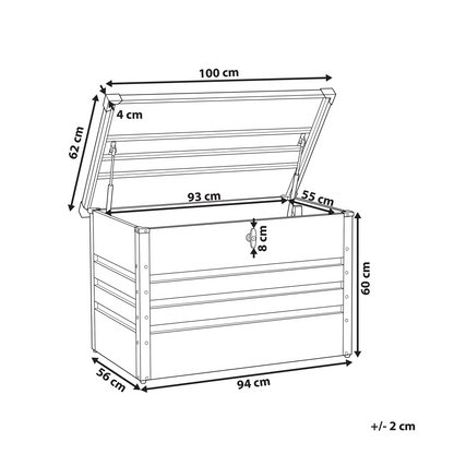 Outdoor Storage Box Grey 300L Galvanized Steel
