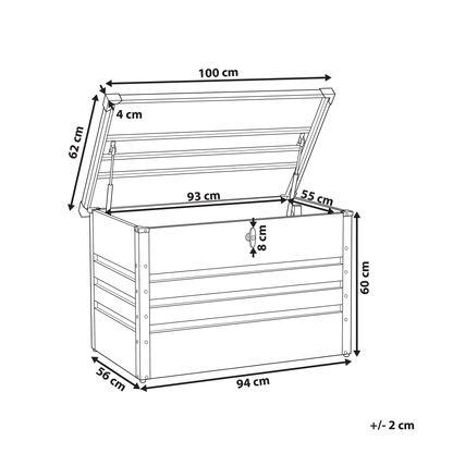 Lockable Outdoor Storage Box Light Grey Galvanized 300L