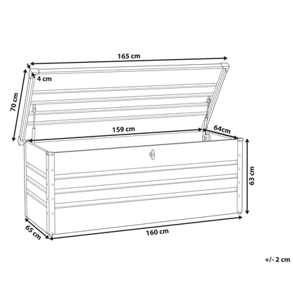 Industrial Garden Outdoor Storage Box Grey Galvanized Steel 600L