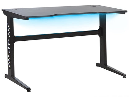 NovaDesk Gaming Desk With RGB Lights Black MDF 120x60 cm