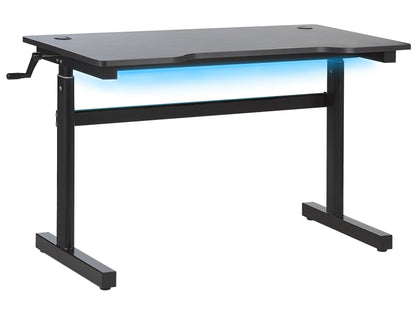 NovaForge Adjustable Gaming Desk 120x60cm Black With RGB Lights