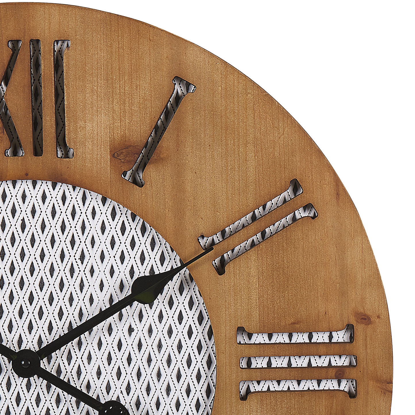 Wall Clock Dark Brown Round 60cm Handmade Diamond Face