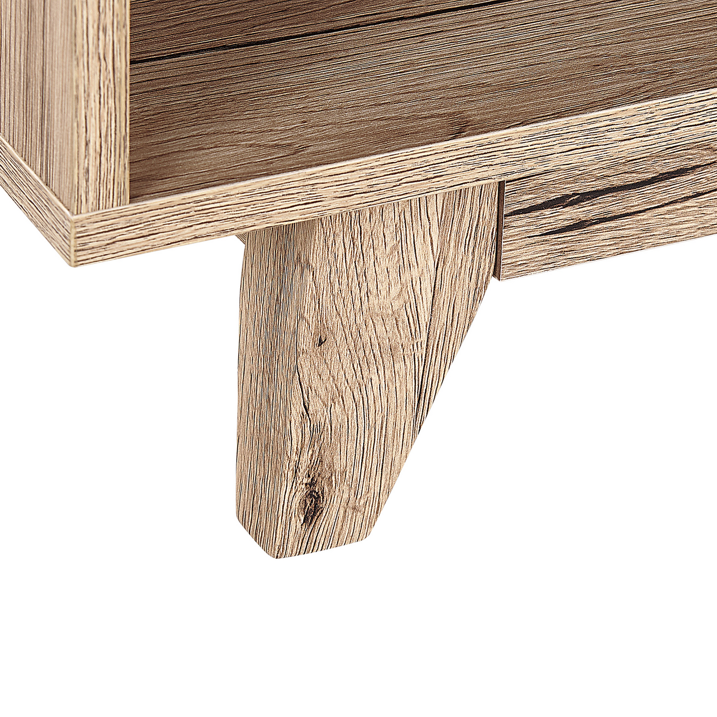 Minimalist Bedside Table Brown Black 1 Drawer 46 x 50cm