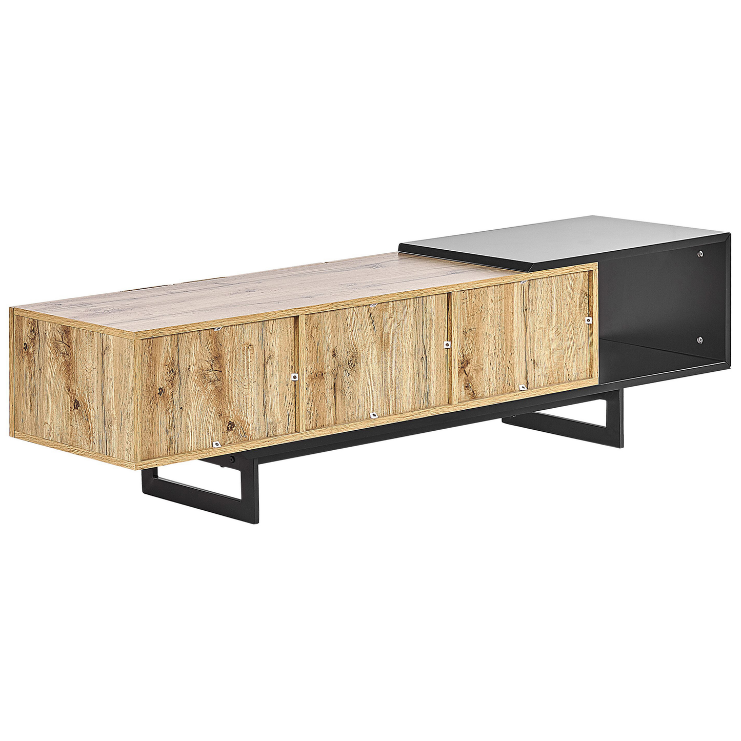 Brand TV Stand 160cm Up To 70 Inch Light Brown Black MDF With Drawers