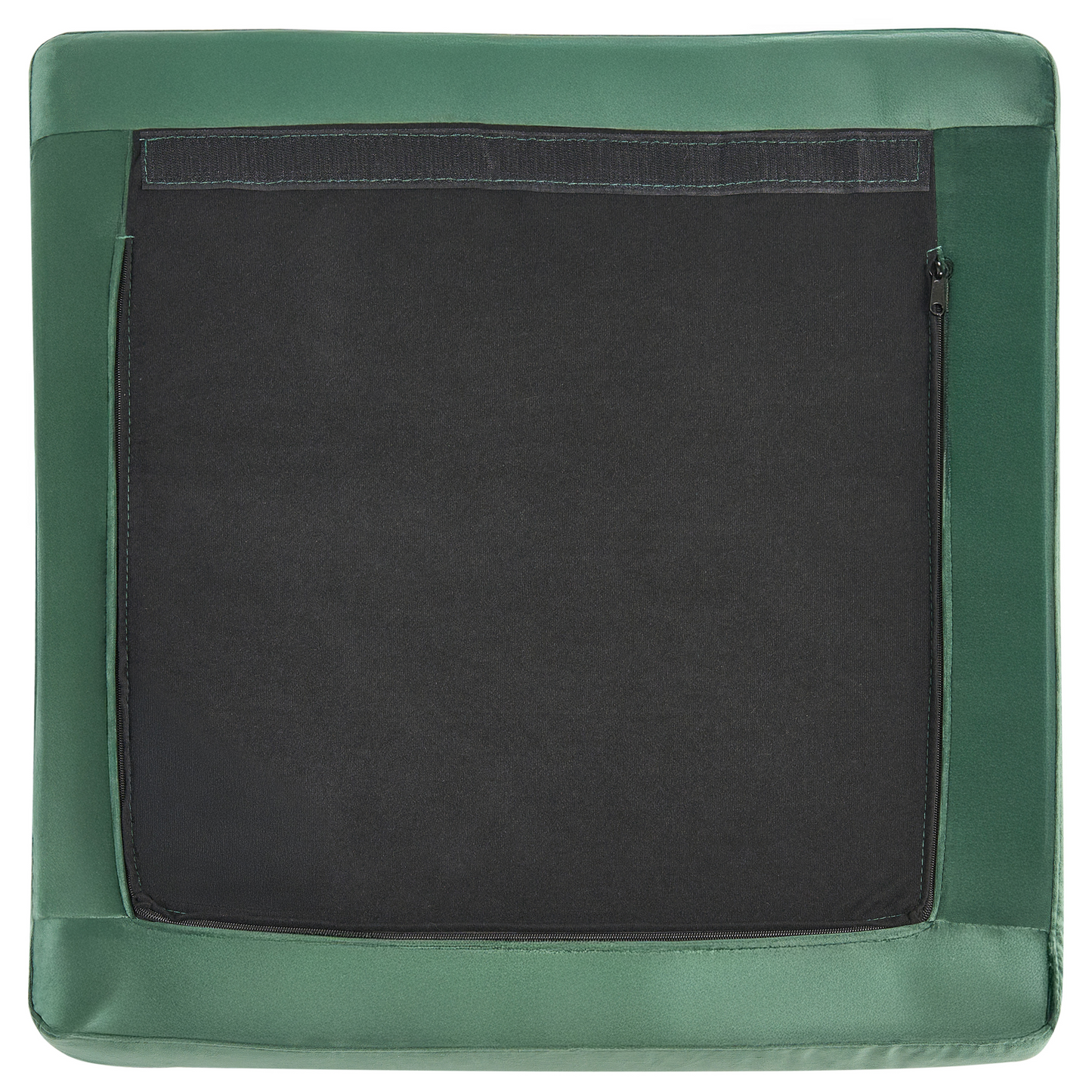 Ottoman Green Velvet Top Pillow With Silver Metal Legs