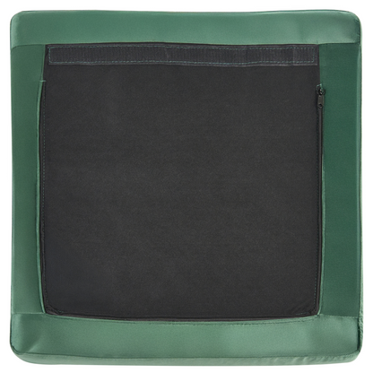 Ottoman Green Velvet Top Pillow With Silver Metal Legs