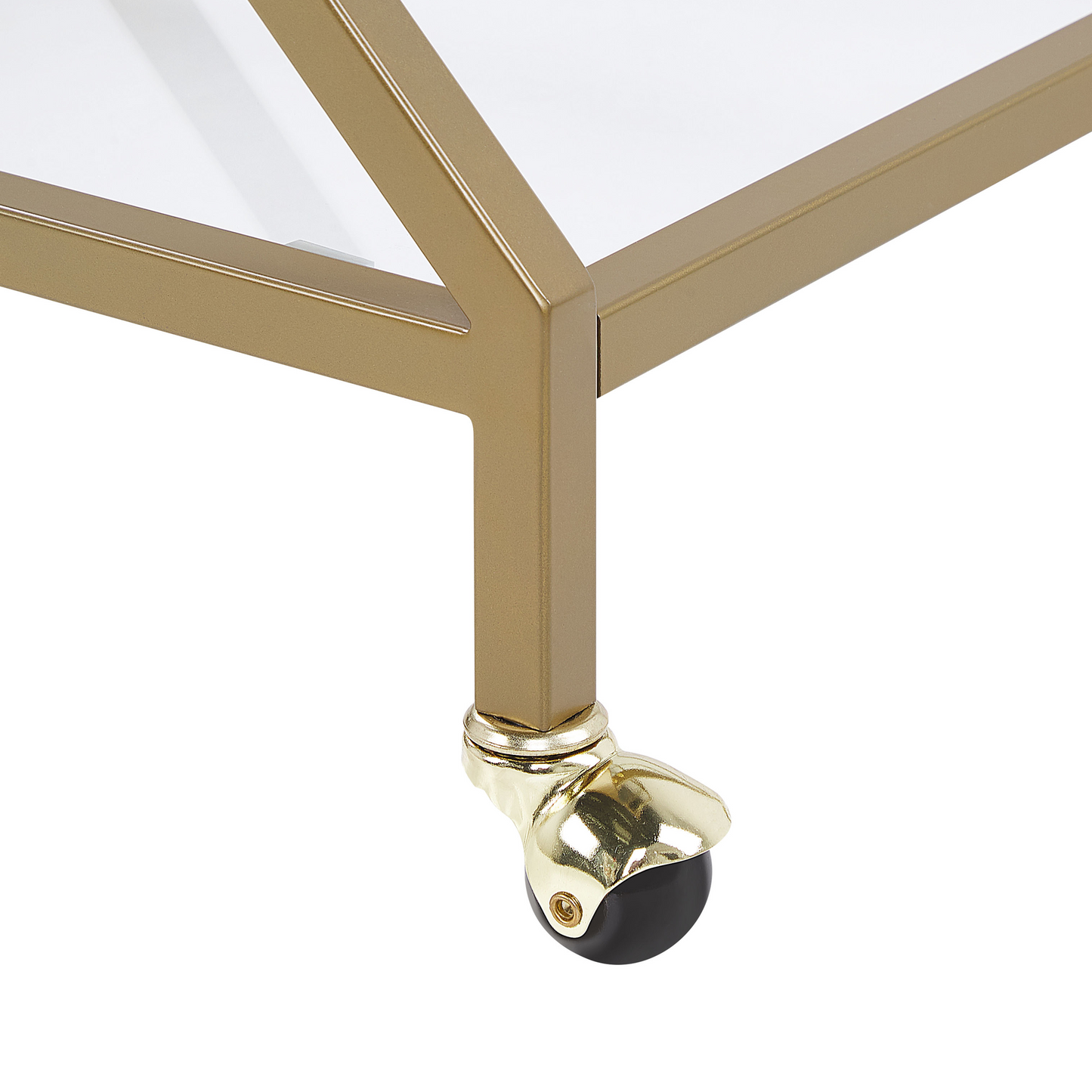 Gold Bar Cart Kitchen Trolley With Lockable Castors