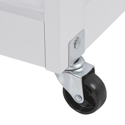 CasaNova Kitchen Trolley White MDF Rubberwood 2 Shelves 75x43x87cm