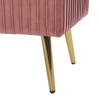 Pink Velvet Bench With Gold Metal Legs 118 By 40cm