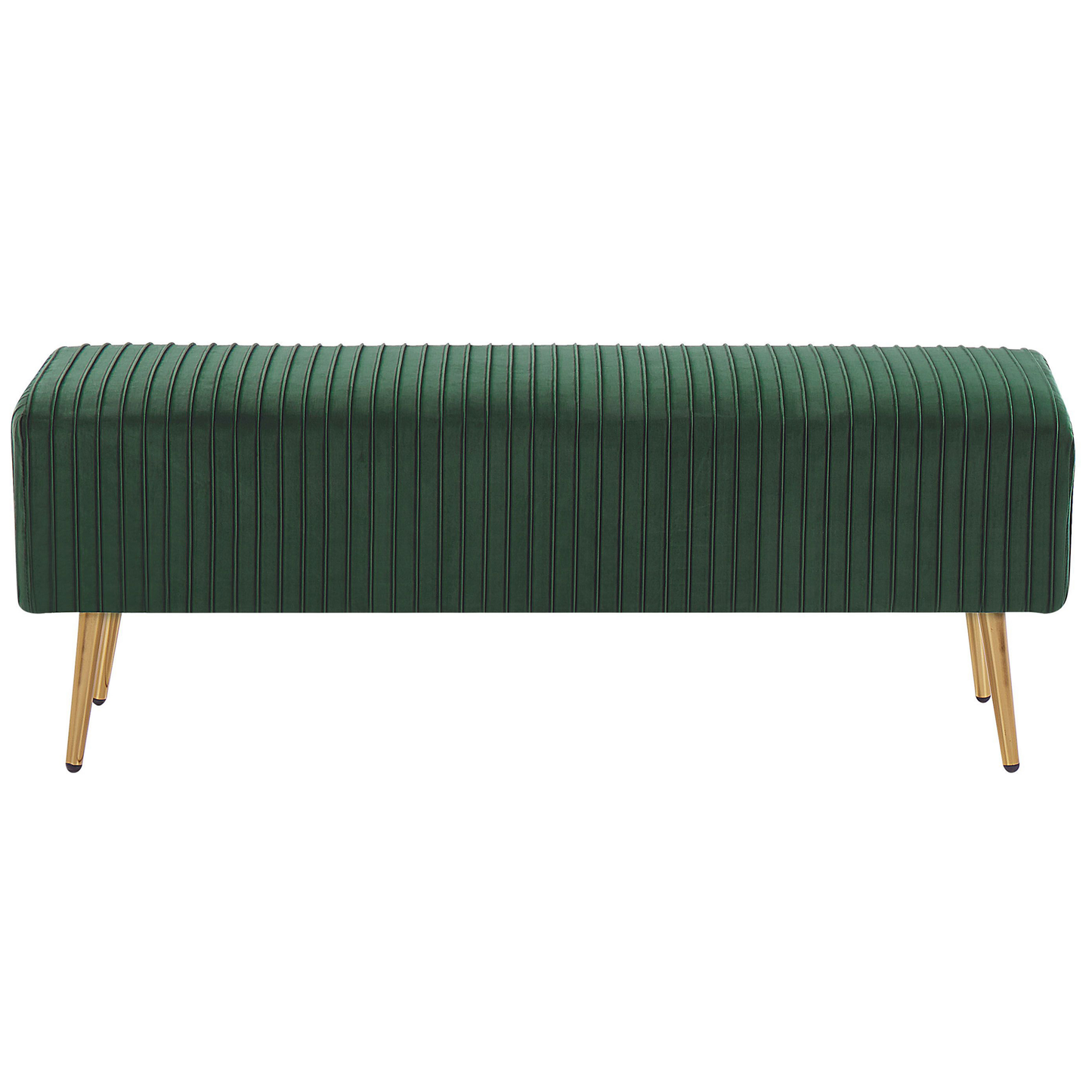 Bench Emerald Green Velvet Upholstered Gold Metal Legs 118 x 40cm For Living Room