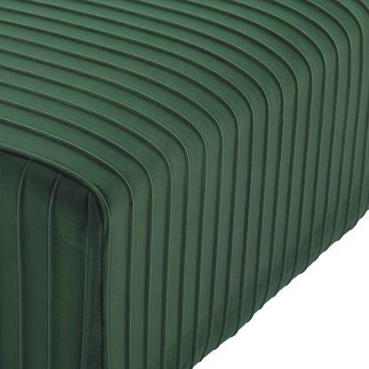 Bench Emerald Green Velvet Upholstered Gold Metal Legs 118 x 40cm For Living Room