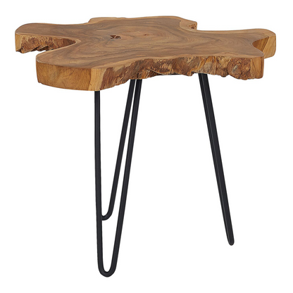 Nest Of 2 Tables Dark Brown Java With Black Legs Rustic