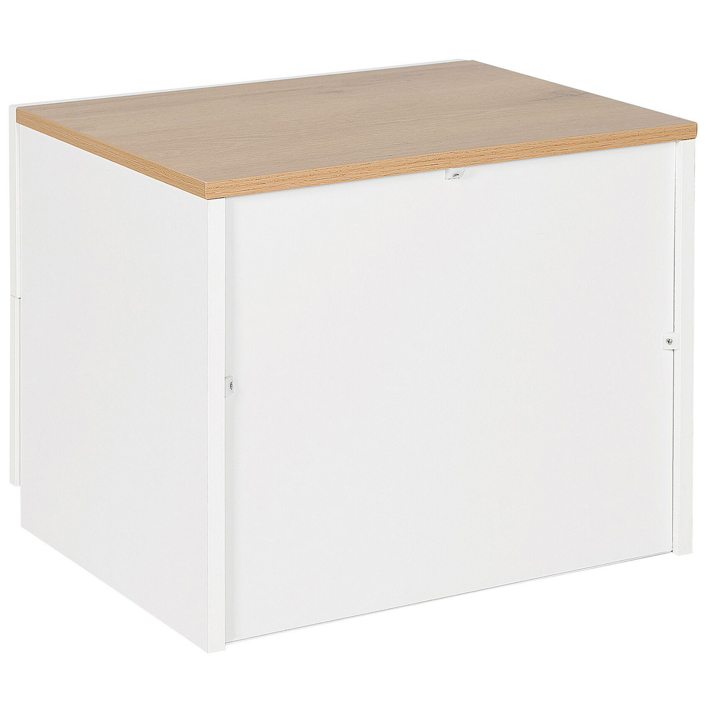 NordicNest Bedside Table White Light Wood MDF 2 Drawers