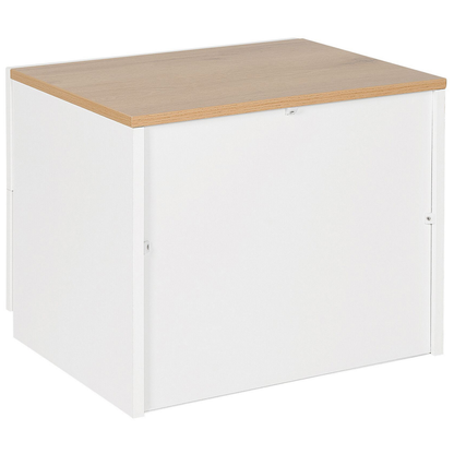 NordicNest Bedside Table White Light Wood MDF 2 Drawers