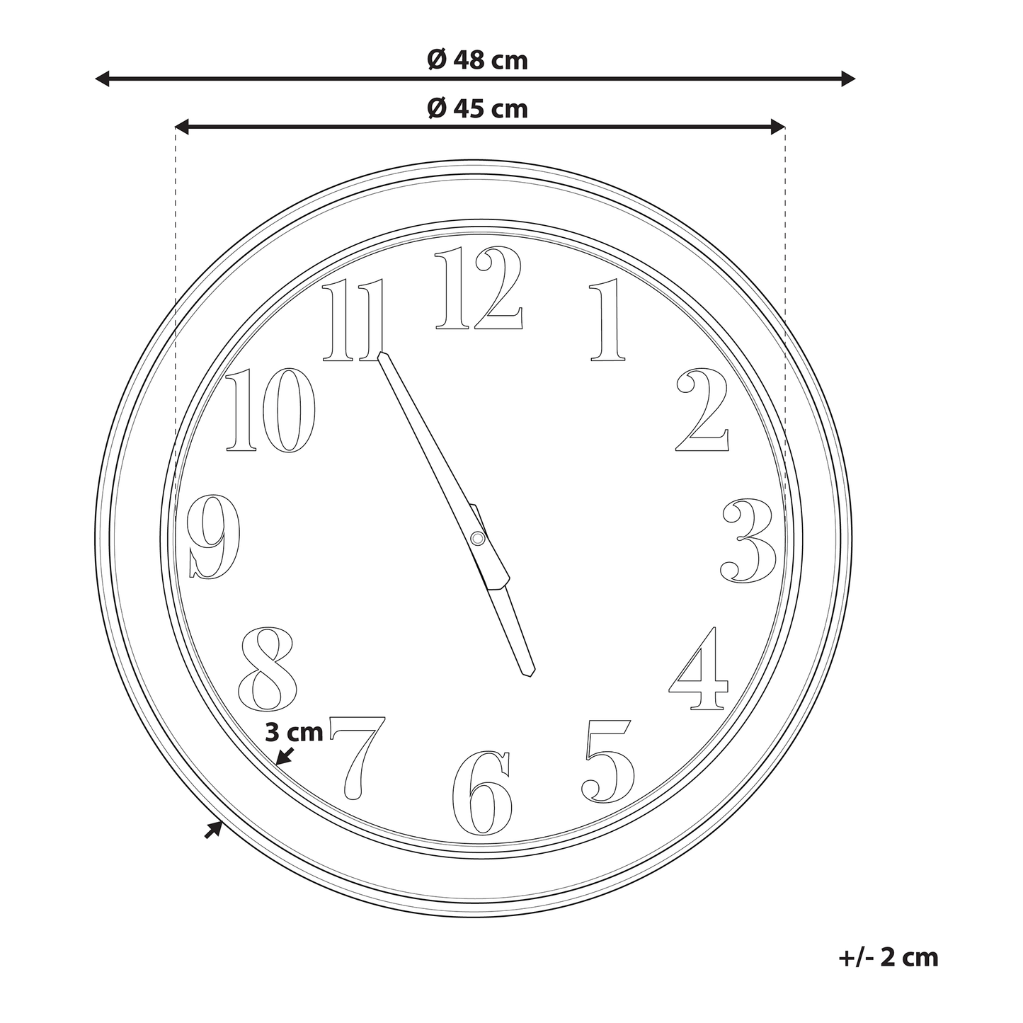 Heritage Multicolour Iron Wall Clock Open Face 48cm Retro Country Design For Kitchen