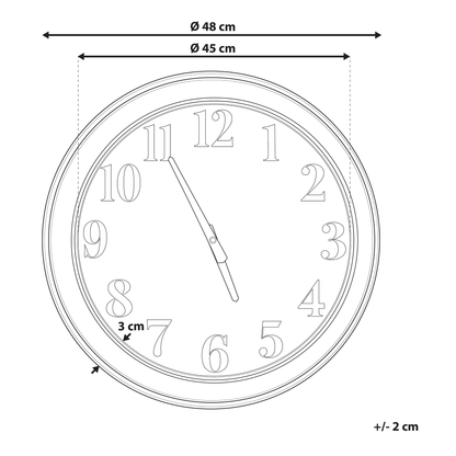 Heritage Multicolour Iron Wall Clock Open Face 48cm Retro Country Design For Kitchen