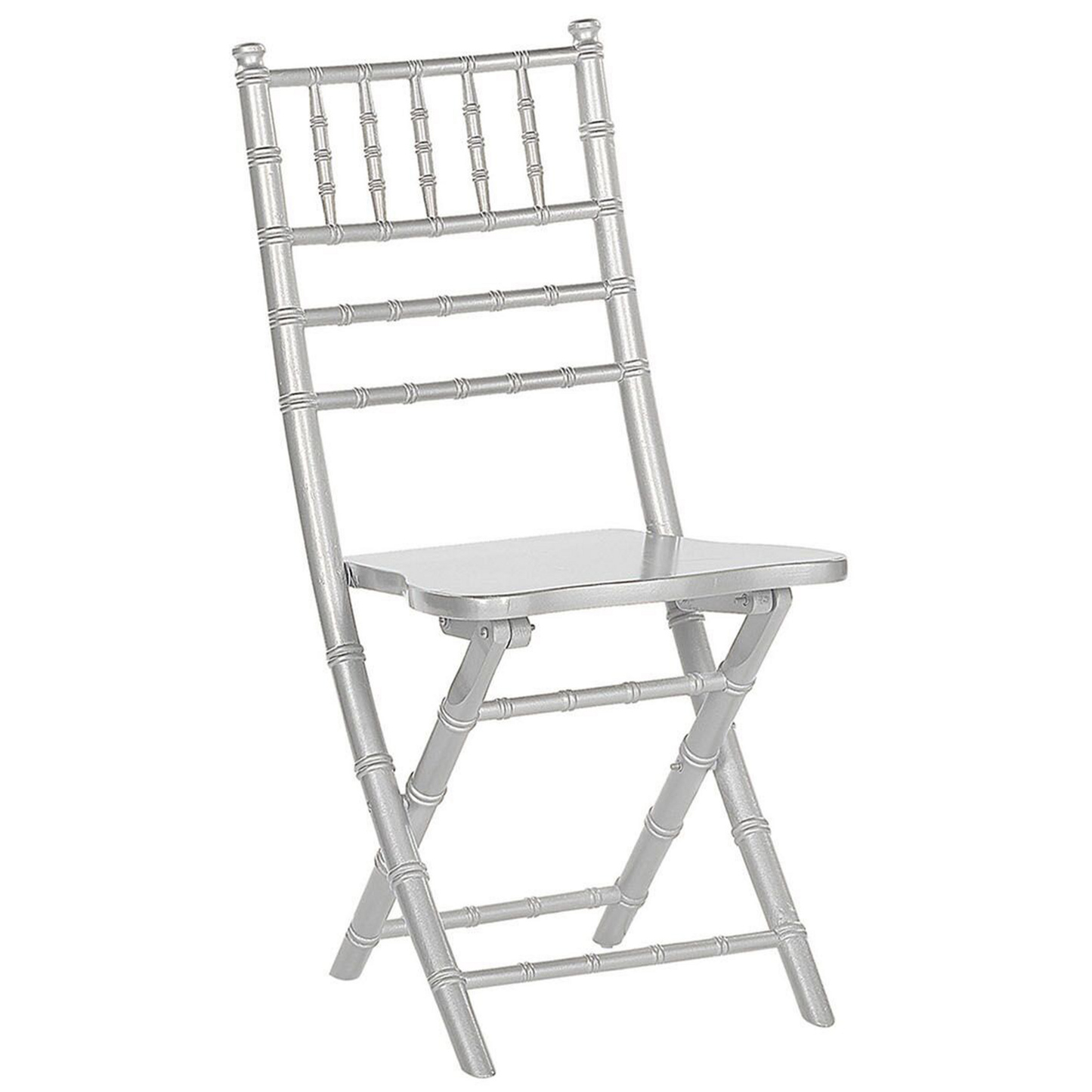 4 Pack Folding Chairs Beechwood Silver Finish