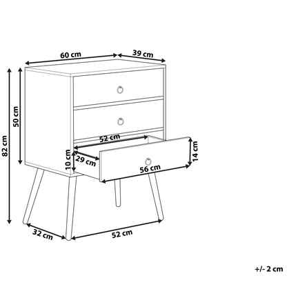Sideboard Dark Brown Grey Particle Board 3 Drawers