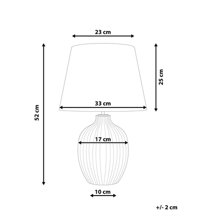 Grey Ceramic Table Lamp 52cm With Empire Shade Retro